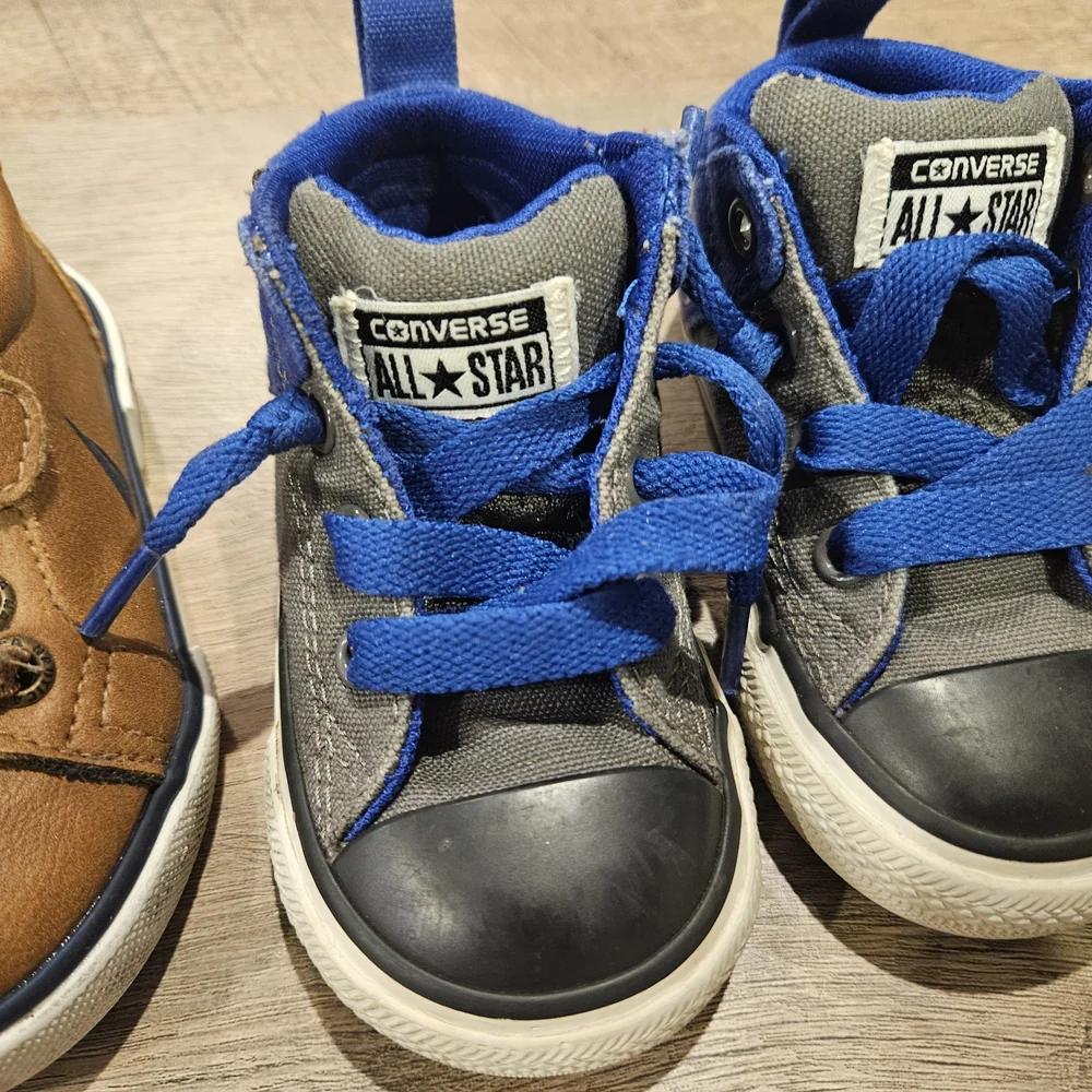 Converse Kids Gray and Blue All Star Sneakers 5T